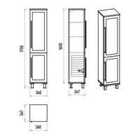 Шкаф-пенал для ванной Misty Модерн 35 с Б/К универсальный, правый / П-Мод05035-011П белая матовая эмаль — 11