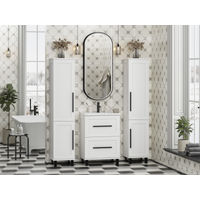 Шкаф-пенал для ванной Misty Модерн 35 с Б/К универсальный, правый / П-Мод05035-011П белая матовая эмаль — 6