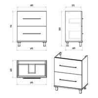 Тумба под раковину Misty Модерн 70 напольная 2 ящ. / П-Мод07070-011Пр белая матовая эмаль — 7