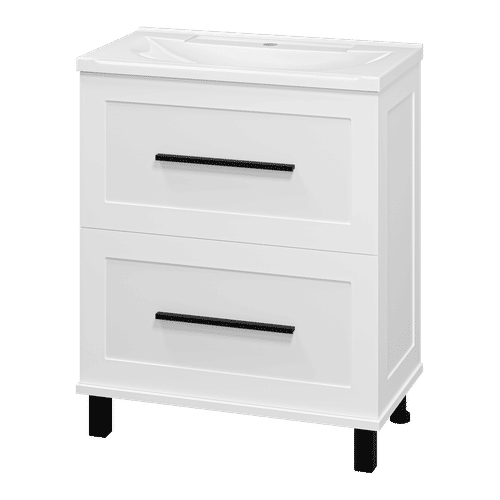 Тумба под раковину Misty Модерн 70 напольная 2 ящ. / П-Мод07070-011Пр белая матовая эмаль
