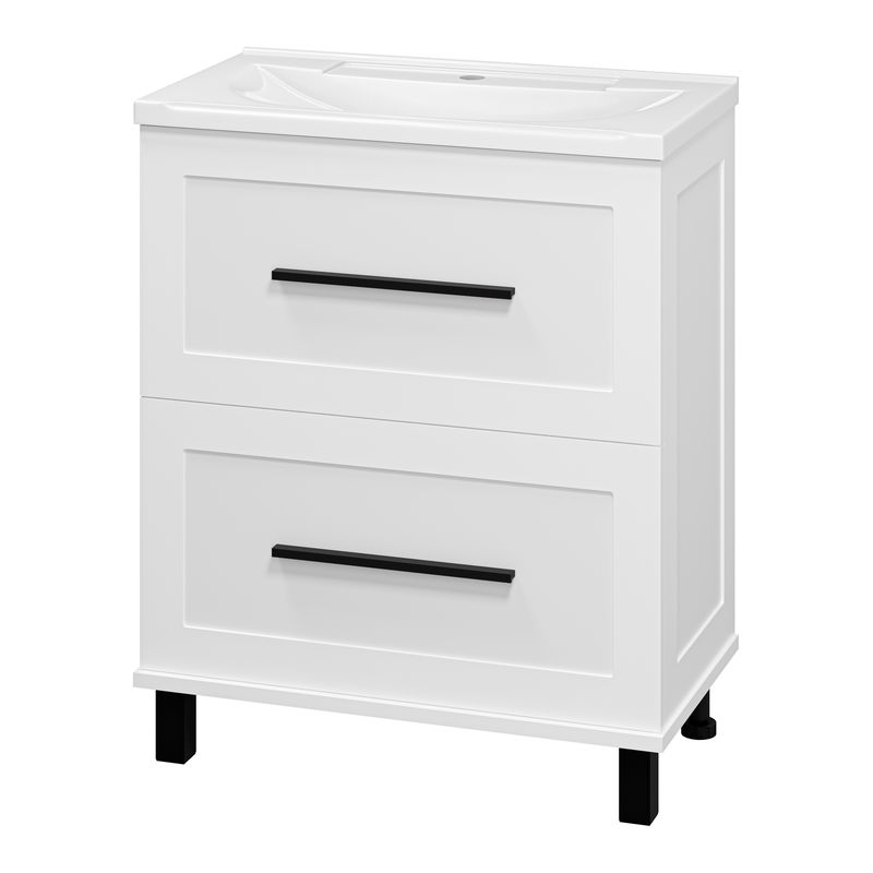 Тумба под раковину Misty Модерн 70 напольная 2 ящ. / П-Мод07070-011Пр белая матовая эмаль