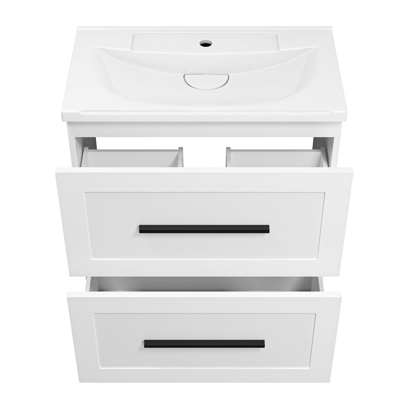 Тумба под раковину Misty Модерн 70 напольная 2 ящ. / П-Мод07070-011Пр белая матовая эмаль