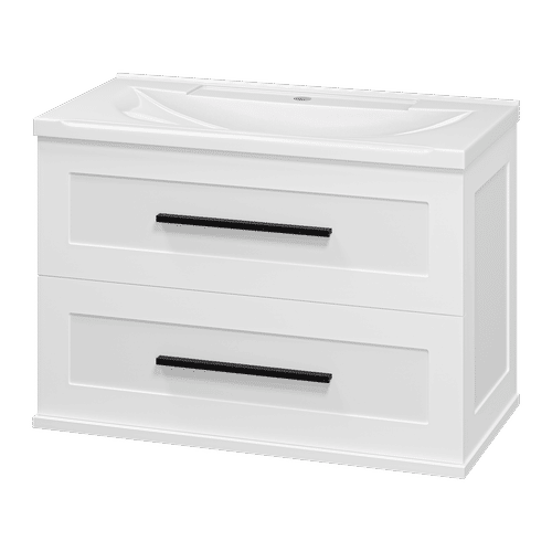 Тумба под раковину Misty Модерн 80 подвесная 2 ящ. / П-Мод09080-011Пр белая матовая эмаль