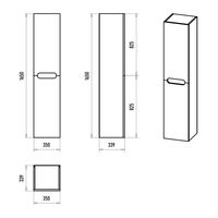 Шкаф-пенал для ванной Misty Роял 35 универсальный / П-Роя-01035-011П белая матовая эмаль — 8