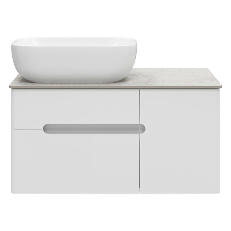 Тумба под раковину Роял 80 подвесная с 2 ящ. 1 дв. П-Роя-01080-011П2Я белый