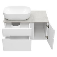 Тумба под раковину Роял 80 подвесная с 2 ящ. 1 дв. П-Роя-01080-011П2Я белый — 6