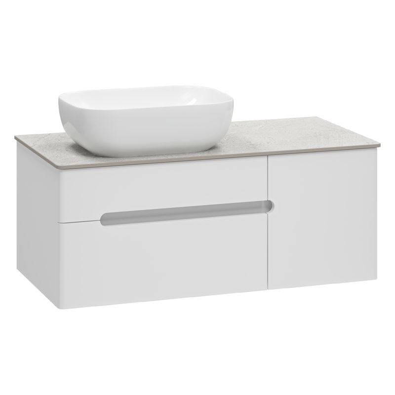 Тумба под раковину Роял 100 подвесная с 2 ящ. 1 дв. / П-Роя-01100-011П2Я белый