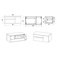 Тумба под раковину Роял 100 подвесная с 2 ящ. 1 дв. / П-Роя-01100-011П2Я белый — 8