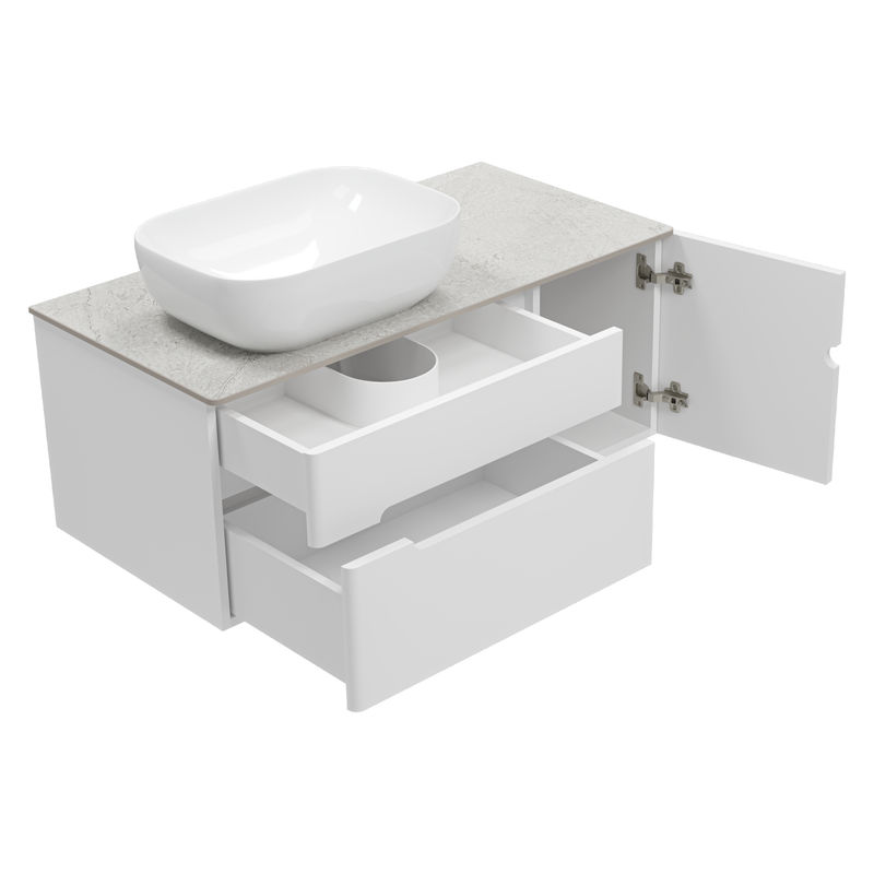 Тумба под раковину Роял 100 подвесная с 2 ящ. 1 дв. / П-Роя-01100-011П2Я белый