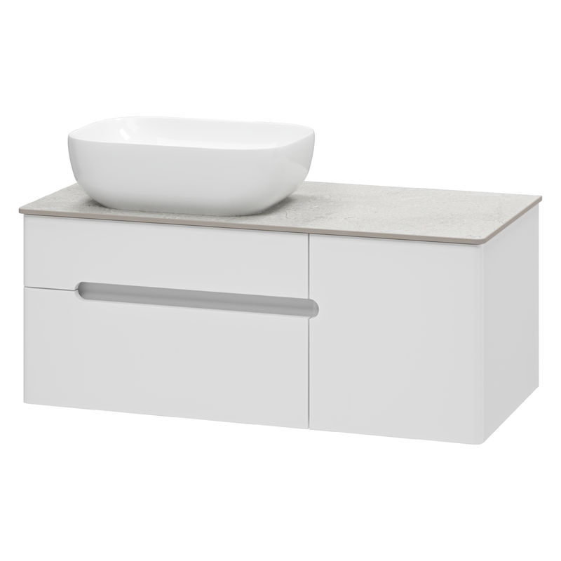 Тумба под раковину Роял 100 подвесная с 2 ящ. 1 дв. / П-Роя-01100-011П2Я белый