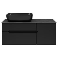 Тумба под раковину Роял 100 подвесная с 2 ящ. 1 дв. / П-Роя-01100-021П2Я черный — 2