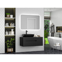 Тумба под раковину Роял 100 подвесная с 2 ящ. 1 дв. / П-Роя-01100-021П2Я черный — 7