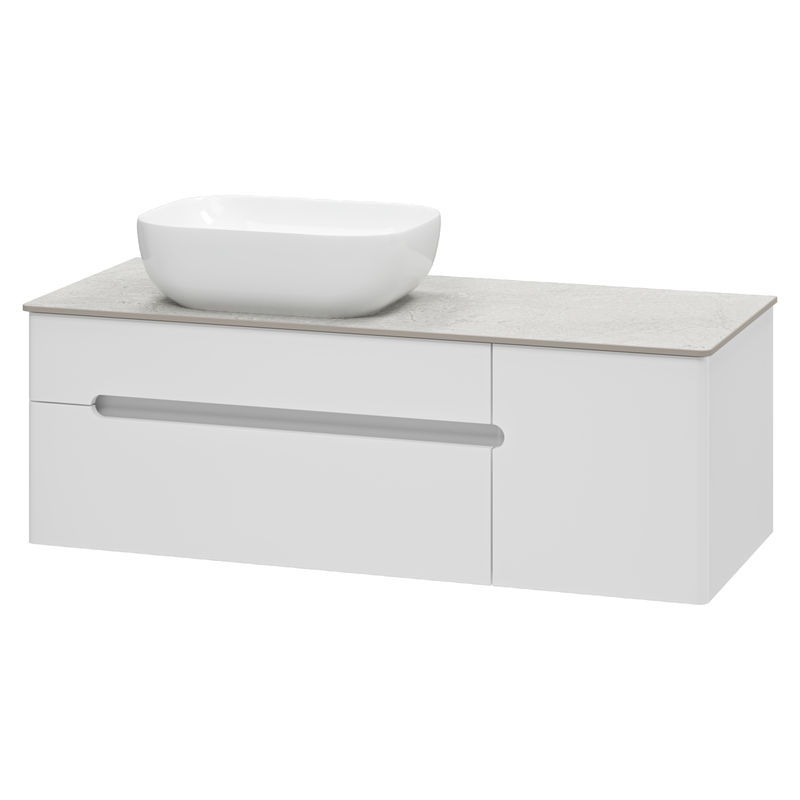 Тумба под раковину Роял 120 подвесная с 2 ящ. 1 дв. / П-Роя-01120-011П2Я белый