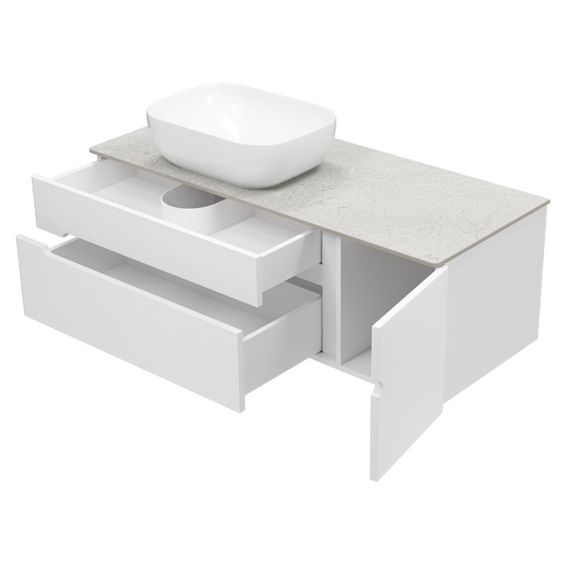 Тумба под раковину Роял 120 подвесная с 2 ящ. 1 дв. / П-Роя-01120-011П2Я белый