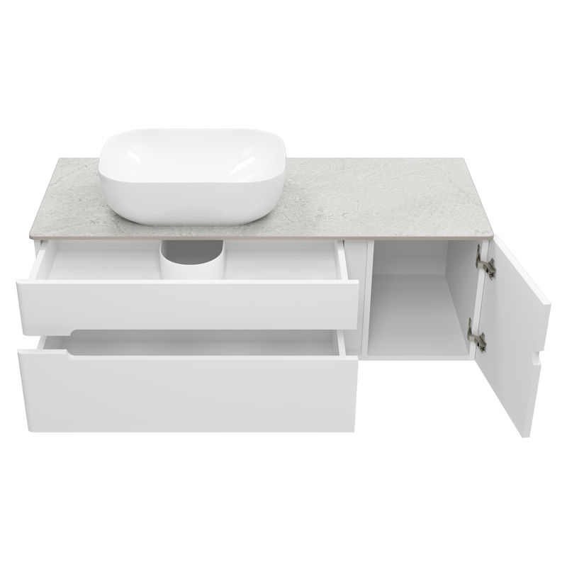 Тумба под раковину Роял 120 подвесная с 2 ящ. 1 дв. / П-Роя-01120-011П2Я белый