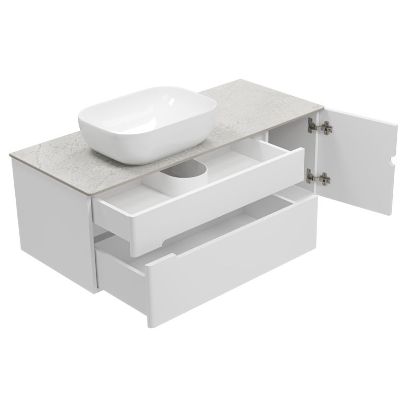 Тумба под раковину Роял 120 подвесная с 2 ящ. 1 дв. / П-Роя-01120-011П2Я белый