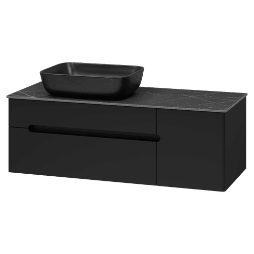 Тумба под раковину Роял 120 подвесная с 2 ящ. 1 дв. / П-Роя-01120-021П2Я черный