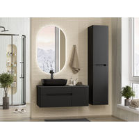 Шкаф-пенал для ванной Misty Роял 35 универсальный / П-Роя-02035-011П черная матовая эмаль — 7