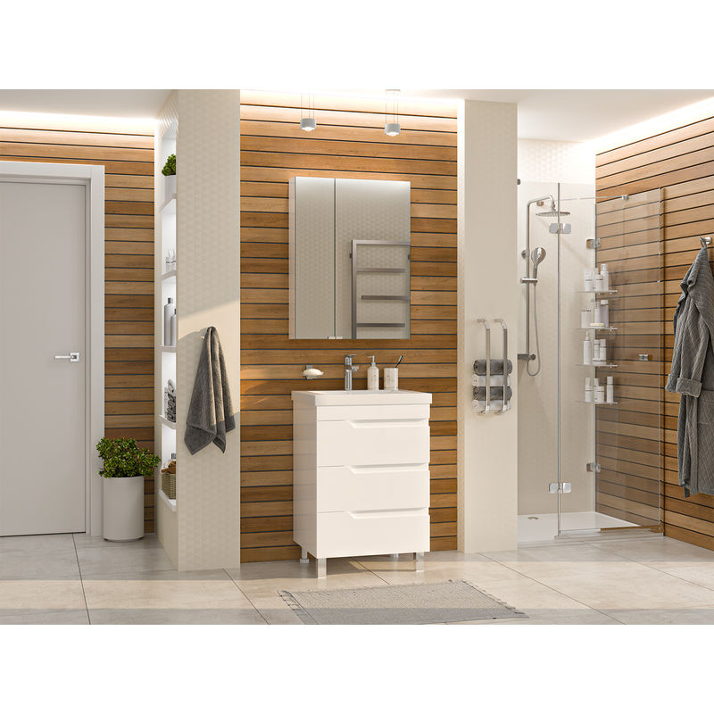 Тумба под раковину Софт 60 напольная с 3 ящ. / П-Соф-01060-0113Я эмаль