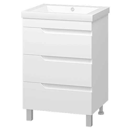 Тумба под раковину Софт 60 напольная с 3 ящ. / П-Соф-01060-0113Я эмаль