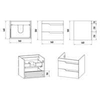 Тумба под раковину Софт 60 подвесная с 2 ящ. / П-Соф-01060-011П2Я эмаль — 6