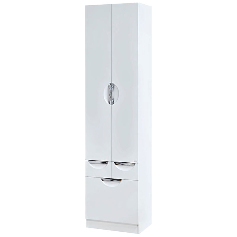 Шкаф-пенал для ванной Misty Орхидея 50 без корзины с 2 ящ. / П-Жас05050-0112Я белая эмаль