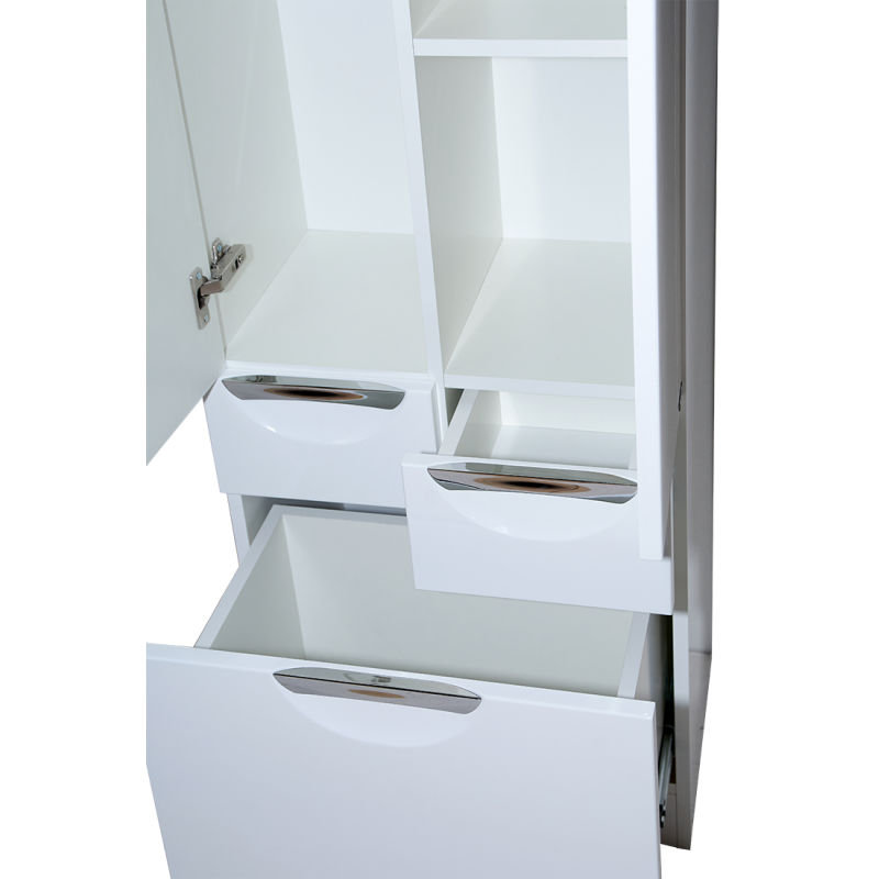 Шкаф-пенал для ванной Misty Орхидея 50 без корзины с 2 ящ. / П-Жас05050-0112Я белая эмаль