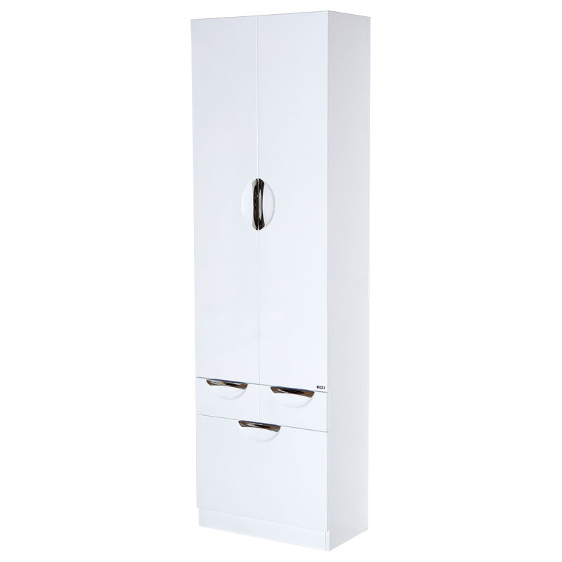 Шкаф-пенал для ванной Misty Орхидея 60 + Б/К с 2 ящ. / П-Жас05060-011К2Я белая эмаль