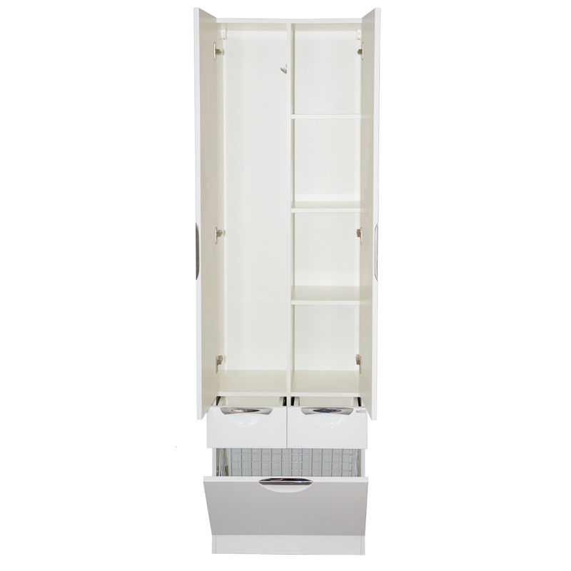 Шкаф-пенал для ванной Misty Орхидея 60 + Б/К с 2 ящ. / П-Жас05060-011К2Я белая эмаль