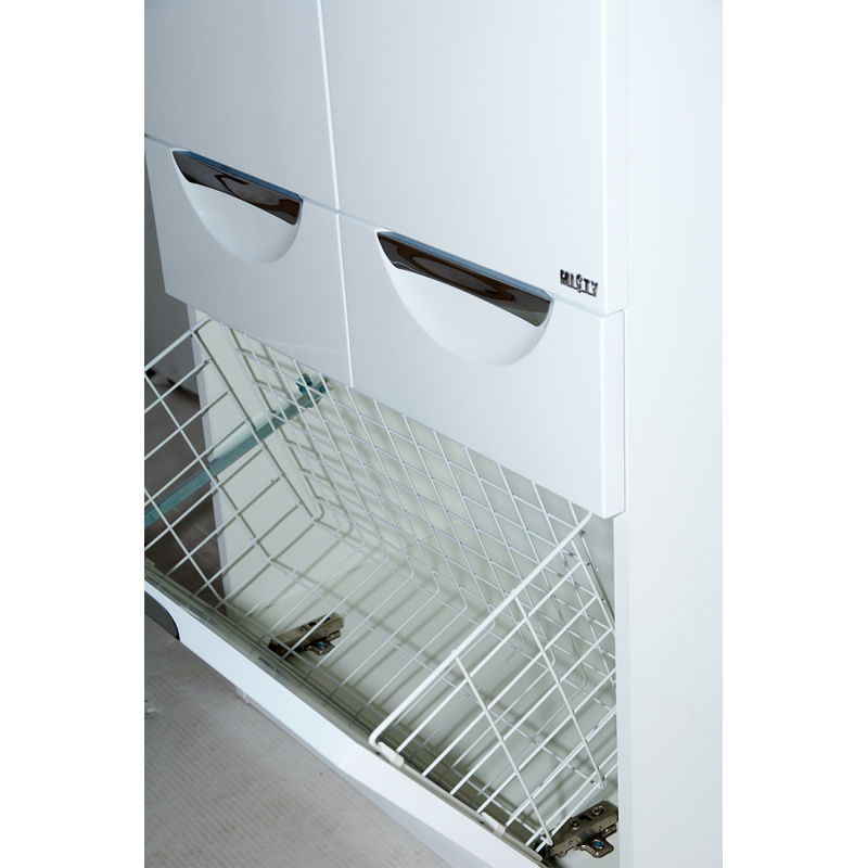 Шкаф-пенал для ванной Misty Орхидея 60 + Б/К с 2 ящ. / П-Жас05060-011К2Я белая эмаль