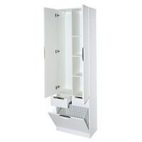 Шкаф-пенал для ванной Misty Орхидея 60 + Б/К с 2 ящ. / П-Жас05060-011К2Я белая эмаль — 7