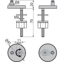 Петли с нижним монтажом, крышка из нержавеющей стали AlcaDrain (AlcaPlast) P106 — 4