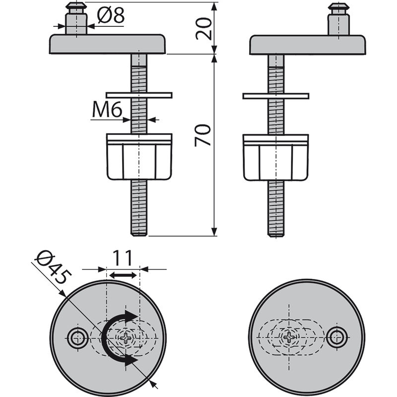 Петли с нижним монтажом, крышка из нержавеющей стали AlcaDrain (AlcaPlast) P106