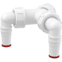 Колено AlcaDrain (AlcaPlast)  с двумя штуцерами G1"/17–23 с обратными клапанами P148Z — 1