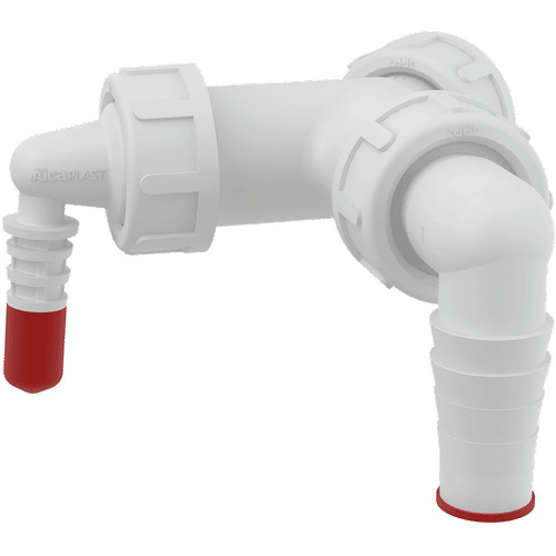 Колено AlcaDrain (AlcaPlast)  с двумя штуцерами G1"/8–23 с обратными клапанами P149Z