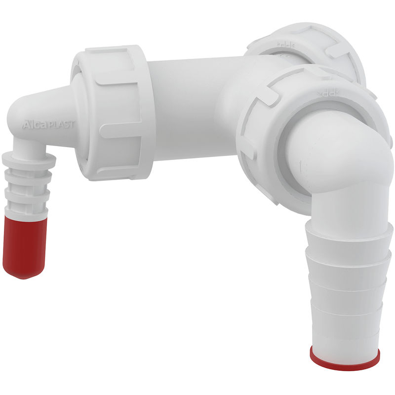 Колено AlcaDrain (AlcaPlast)  с двумя штуцерами G1"/8–23 с обратными клапанами P149Z