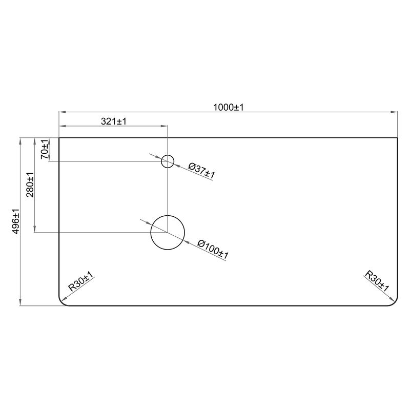 Столешница для ванной Brevita Pallisandro 100 см керамогранит / PA01-100 серый