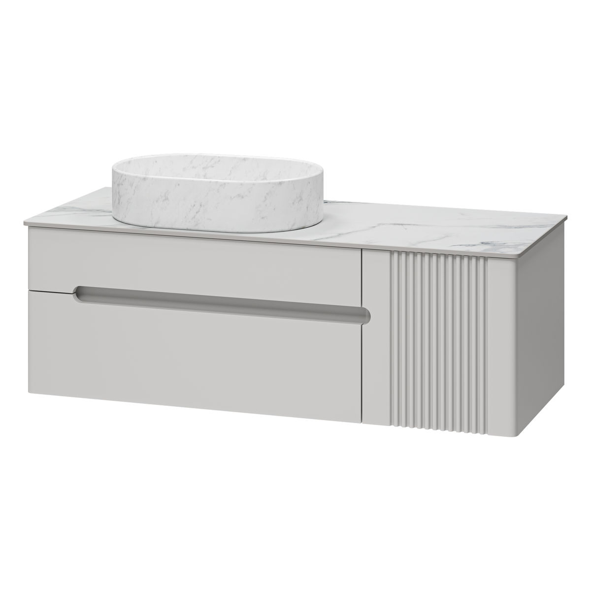 PALLISANDRO - 120 Тумба подвесная с 2 ящ. 1 дв., серая матовая эмаль