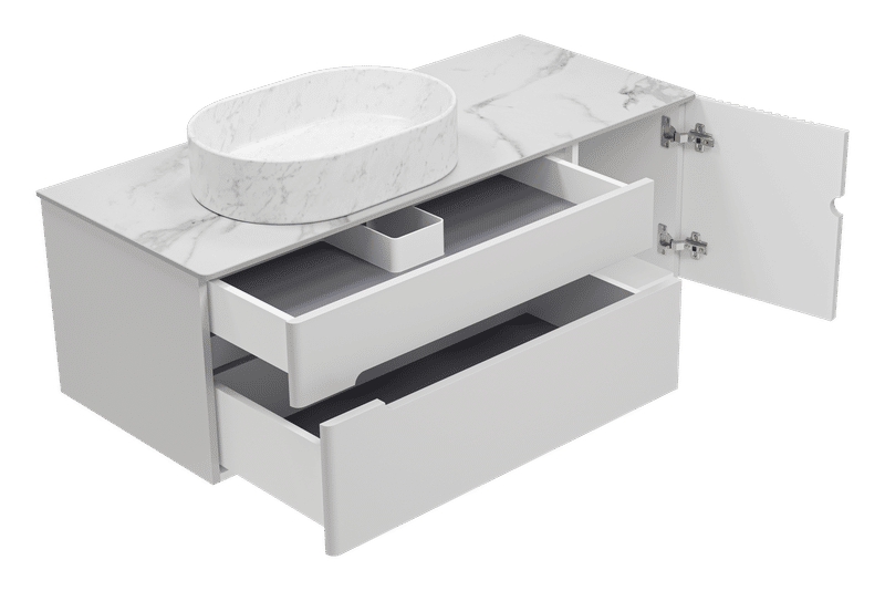 PALLISANDRO - 120 Тумба подвесная с 2 ящ. 1 дв., серая матовая эмаль