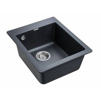 Кухонная мойка из искусственного камня Paulmark Kante 40 из искусственного гранита PM104249-BLM черный металлик 415х490 мм — 2