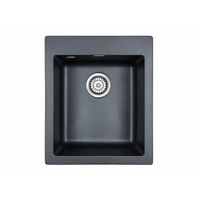 Кухонная мойка из искусственного камня Paulmark Kante 40 из искусственного гранита PM104249-BLM черный металлик 415х490 мм — 1