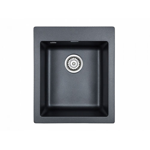 Кухонная мойка из искусственного камня Paulmark Kante 40 из искусственного гранита PM104249-BLM черный металлик 415х490 мм