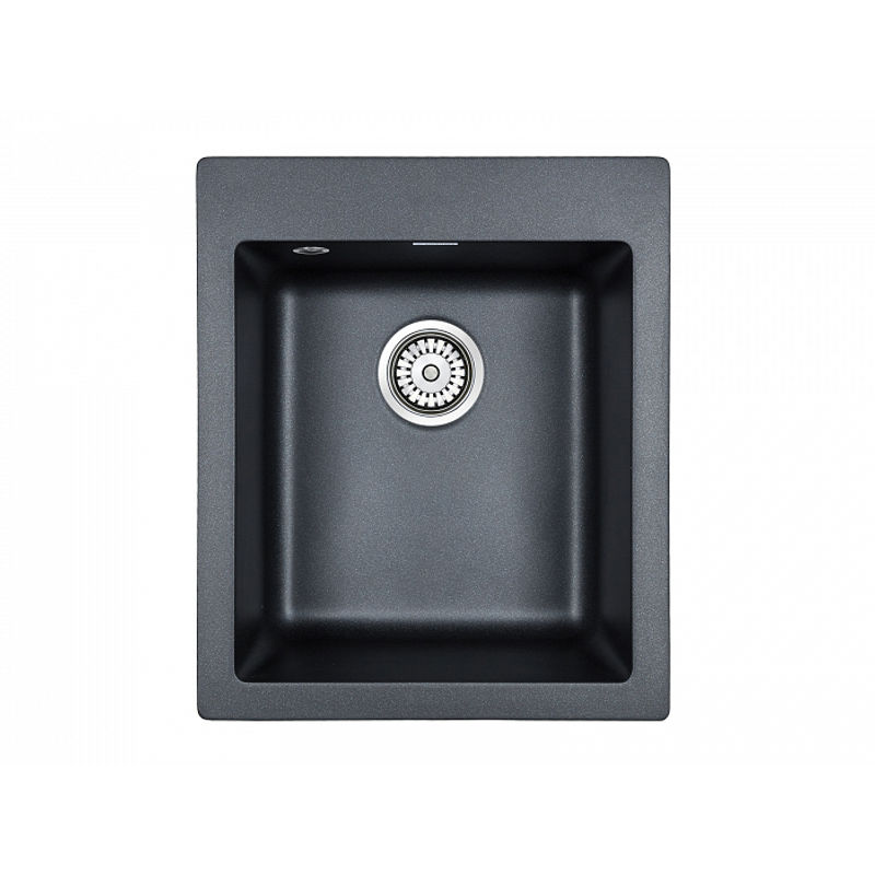 Кухонная мойка из искусственного камня Paulmark Kante 40 из искусственного гранита PM104249-BLM черный металлик 415х490 мм