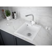 Кухонная мойка из искусственного камня Paulmark Kante 40 из искусственного гранита PM104249-WH белый 415х490 мм — 3