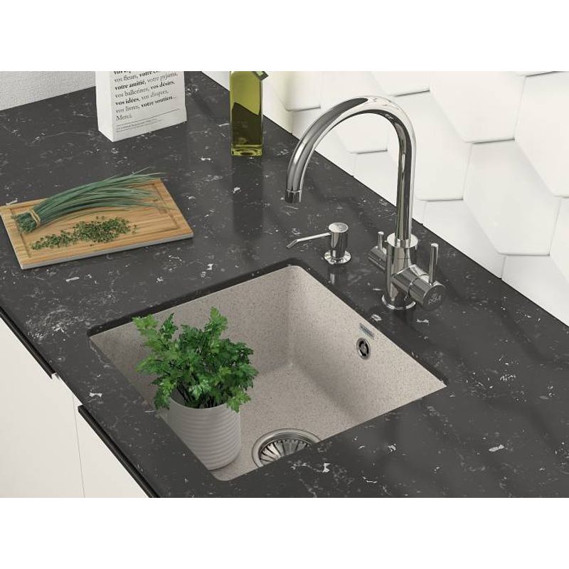 Кухонная мойка из искусственного камня Paulmark Gera 50 из искусственного гранита PM104546-BE бежевый 450х460 мм