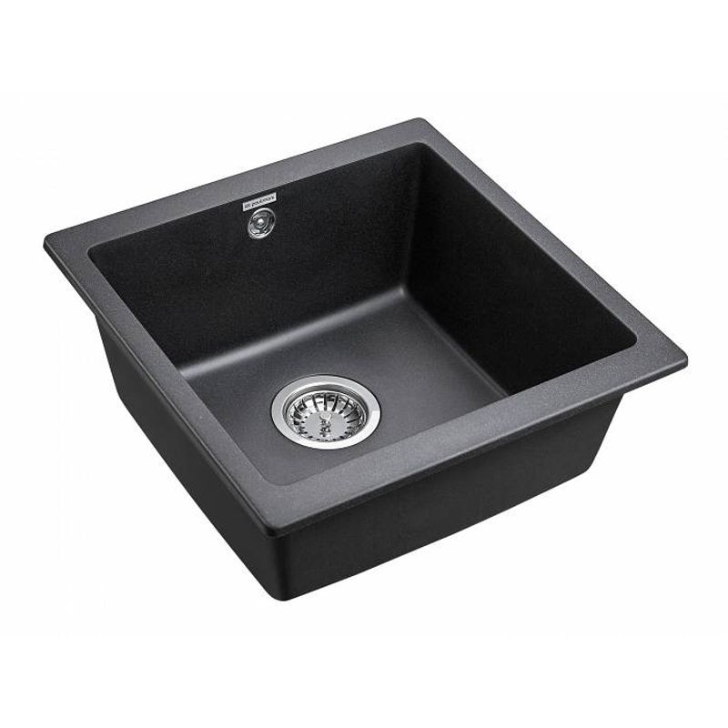 Кухонная мойка из искусственного камня Paulmark Gera 50 из искусственного гранита PM104546-BL черный 450х460 мм