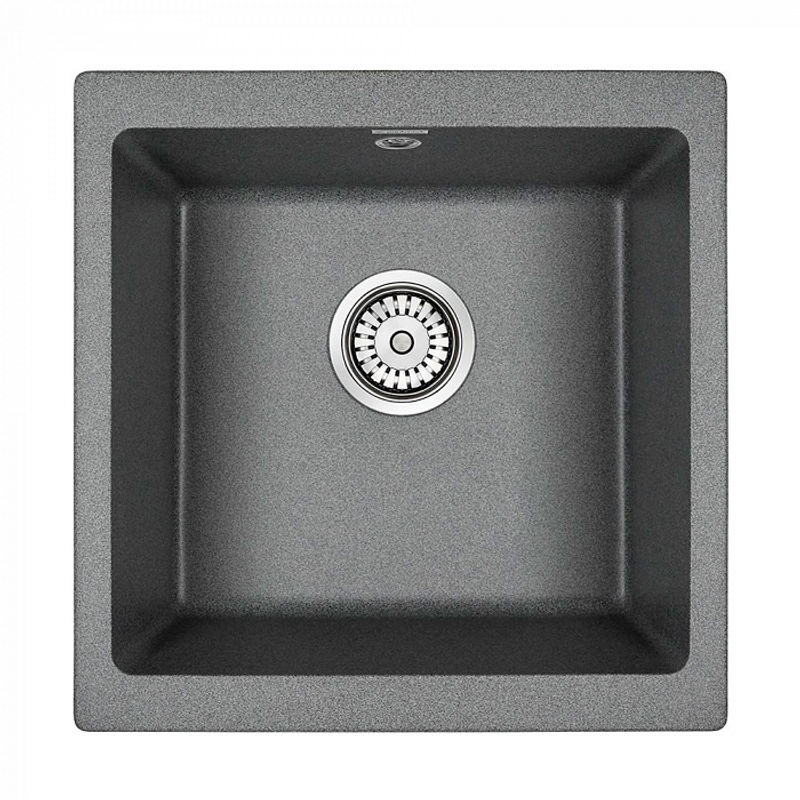 Кухонная мойка из искусственного камня Paulmark Gera 50 из искусственного гранита PM104546-DG графит 450х460 мм