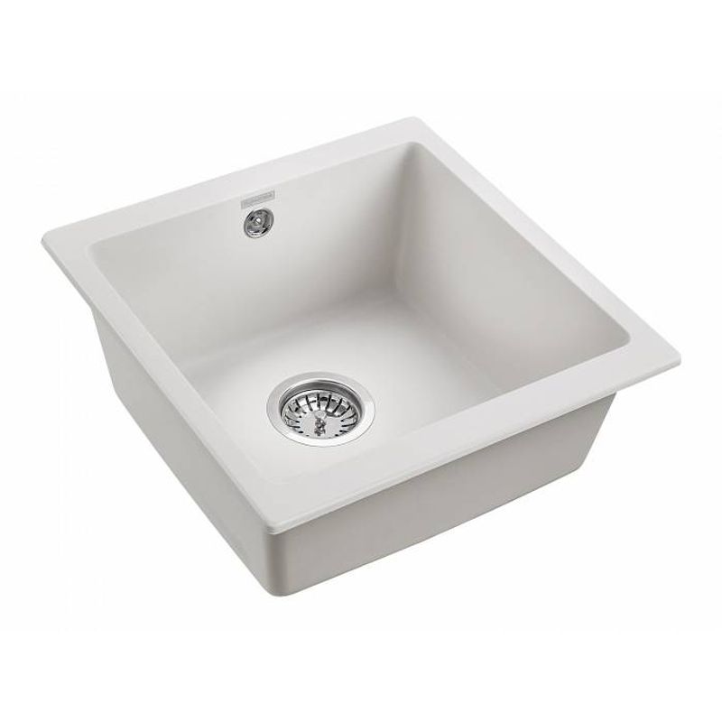 Кухонная мойка из искусственного камня Paulmark Gera 50 из искусственного гранита PM104546-WH белый 450х460 мм