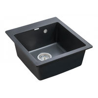 Кухонная мойка из искусственного камня Paulmark Kante 45 из искусственного гранита PM104651-BLM черный металлик 460х510 мм — 2