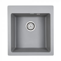 Кухонная мойка из искусственного камня Paulmark Kante 45 из искусственного гранита PM104651-GRM серый металлик 460х510 мм — 1